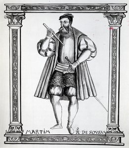 Martim da Sousa ، رسم توضيحي لـ "Lendas da India" بواسطة Gaspar Correia ، تم نشره ج. 1858-1863 بواسطة المدرسة البرتغالية